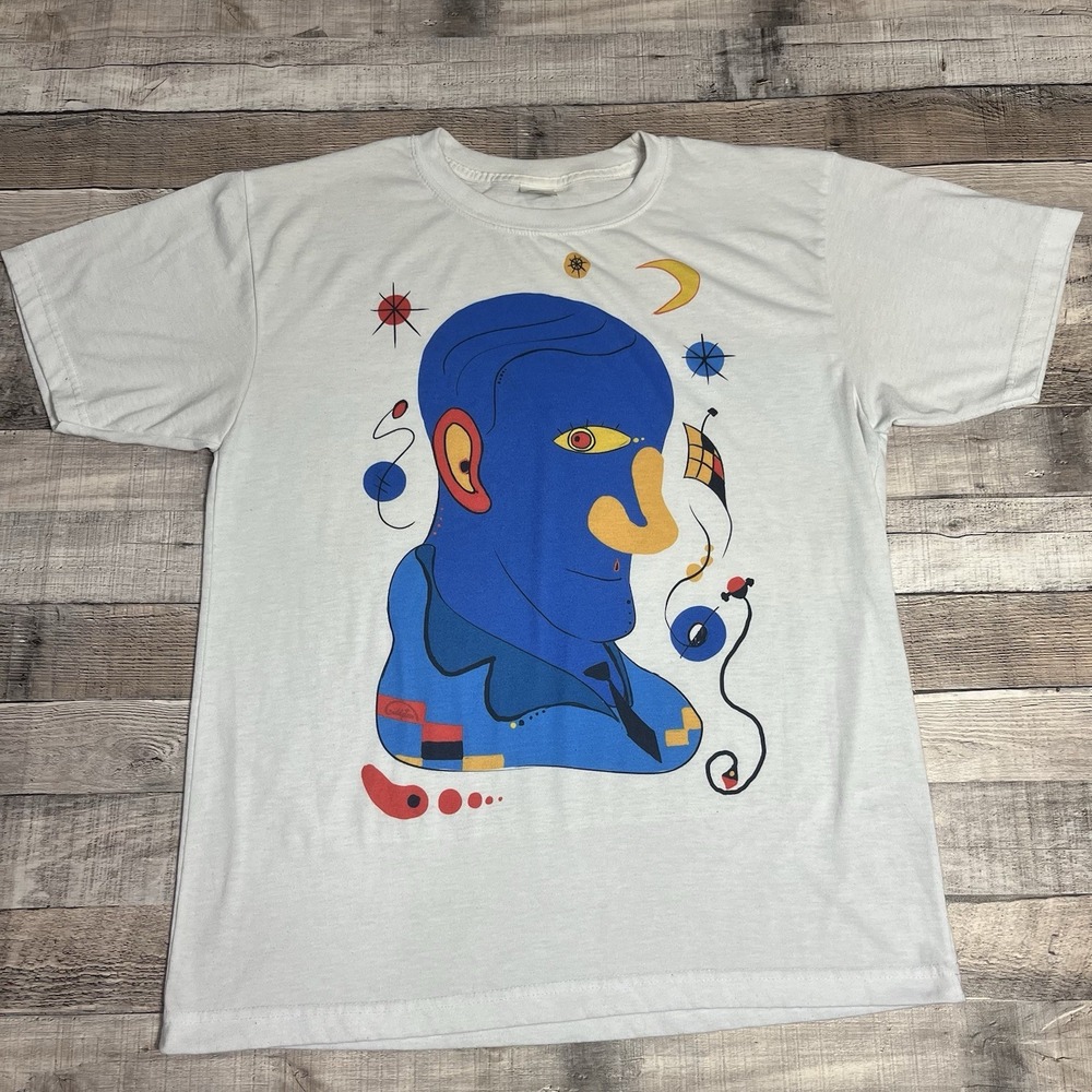 Joan Miro Shirt Adult Size Large White Vintage Art Tee Abstract Wearable Art
